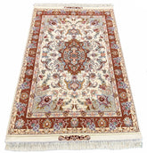 #6023 Beige Persian Tabriz wool on silk base